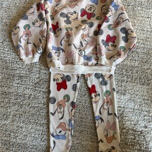 Disney Kids Matching Set - Cream with Multicolor Characters